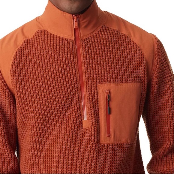 Men’Quarter-Zip Long Sleeve Pullover Patch Sweater 2XL - Picture 4 of 5